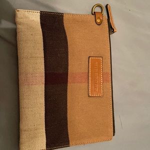 Burberry cosmetics pouch.